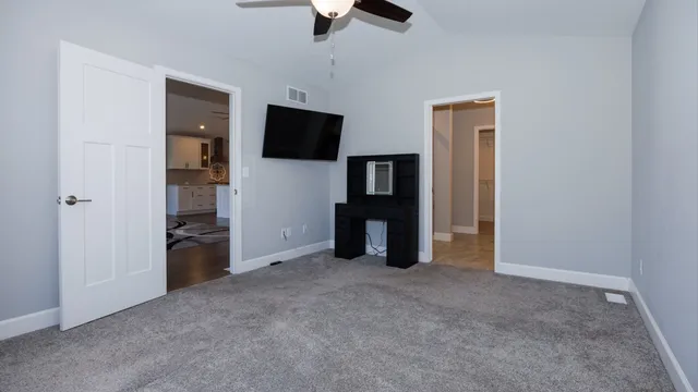 a view of a livingroom with a flat screen tv