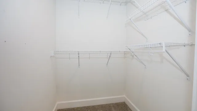 a view of small space with racks on the wall