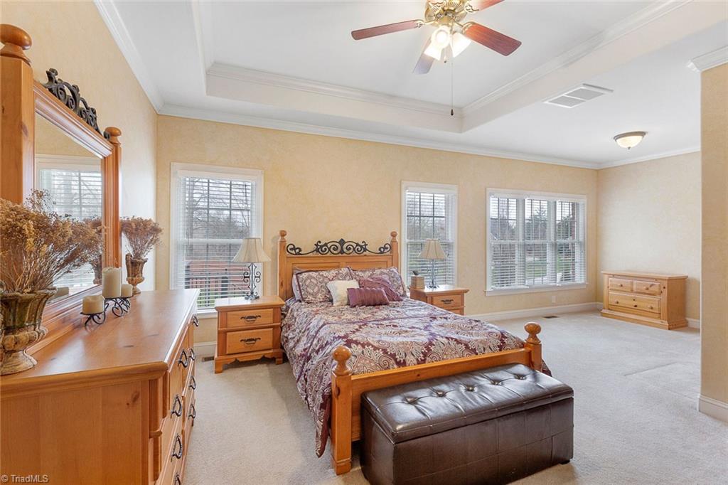 516 Beech Ridge Road Thomasville, NC 27360 - Photo 11 of 30 Main level master bedroom with trey ceiling detail.