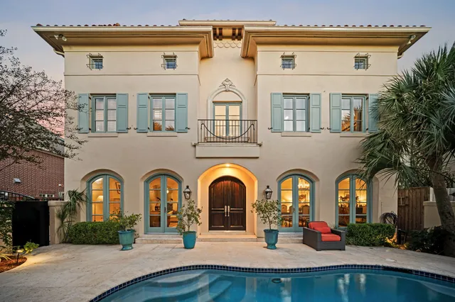 a front view of multiple houses