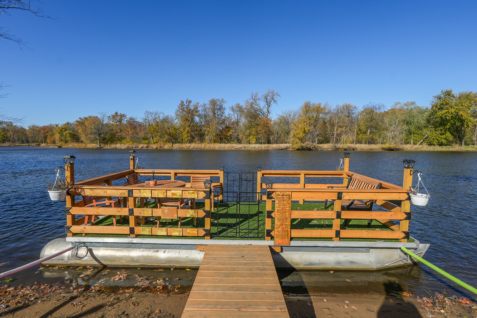 2821 Shadow Road Momence, IL 60954 - Photo 41 of 50 a view of a balcony with wooden floor and lake view