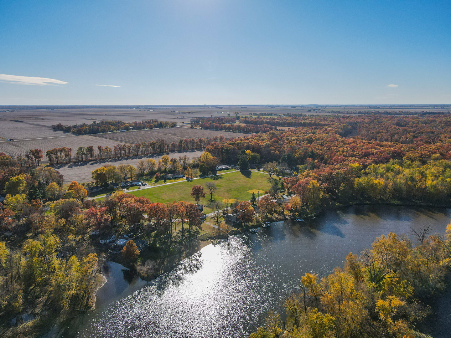 2821 Shadow Road Momence, IL 60954 - Photo 46 of 50 an aerial view of a houses with a lake view