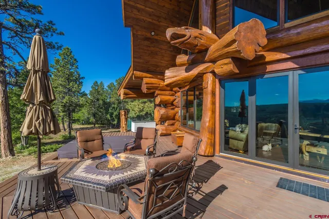 a outdoor space with patio furniture