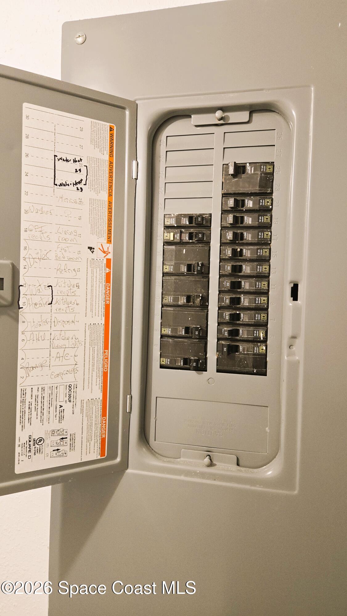 412 School Road, Unit 88 Indian Harbour Beach, FL 32937 - Photo 38 of 50 Electrical panel - Square D