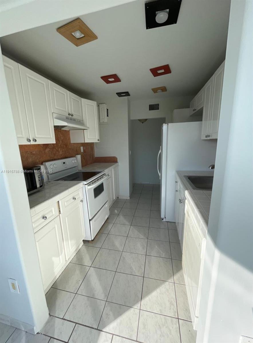 250 180th Drive, Unit 510 Sunny Isles Beach, FL 33160 - Photo 10 of 19 a kitchen with a stove a sink and a refrigerator