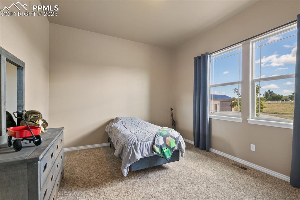 3718 Sky Rim Court Colorado Springs, CO 80908 - Photo 34 of 49 a bedroom with a bed and a window