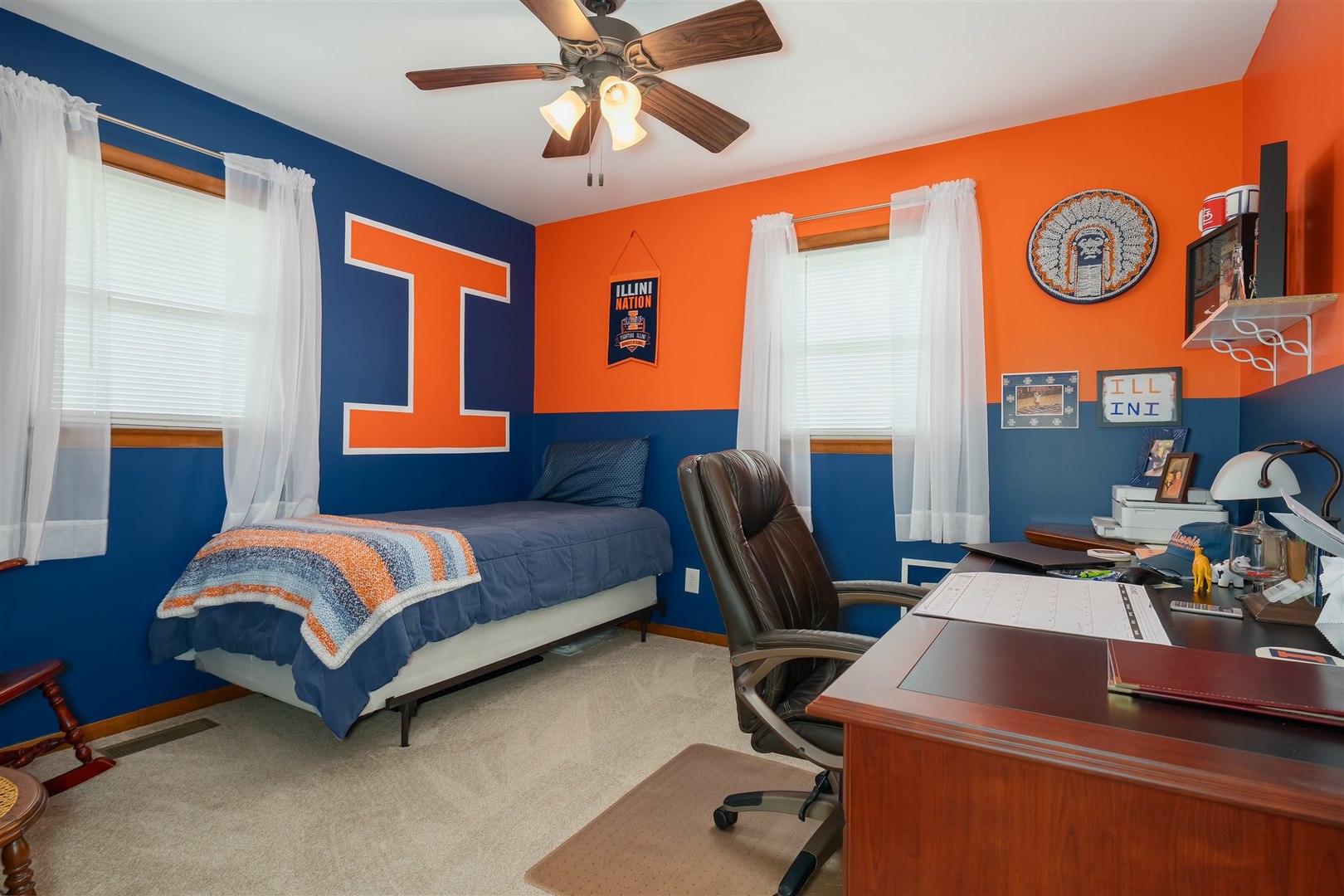 32931 East 1000 N Road Chatsworth, IL 60921 - Photo 11 of 42 a bedroom with a bed and a chandelier