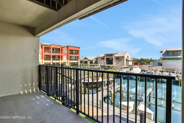 a view of city from a balcony