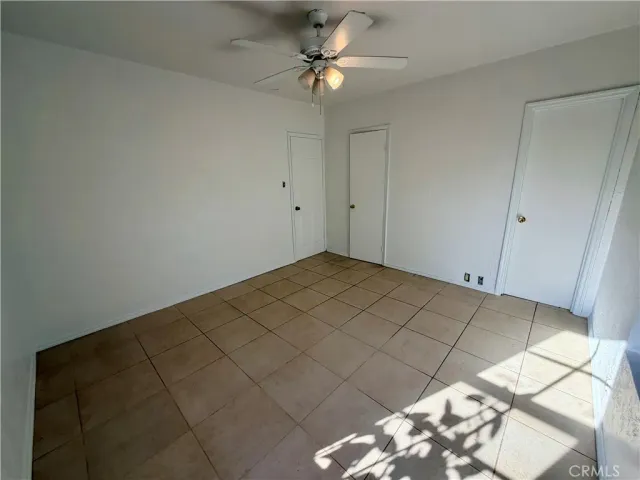 a view of a room with windows