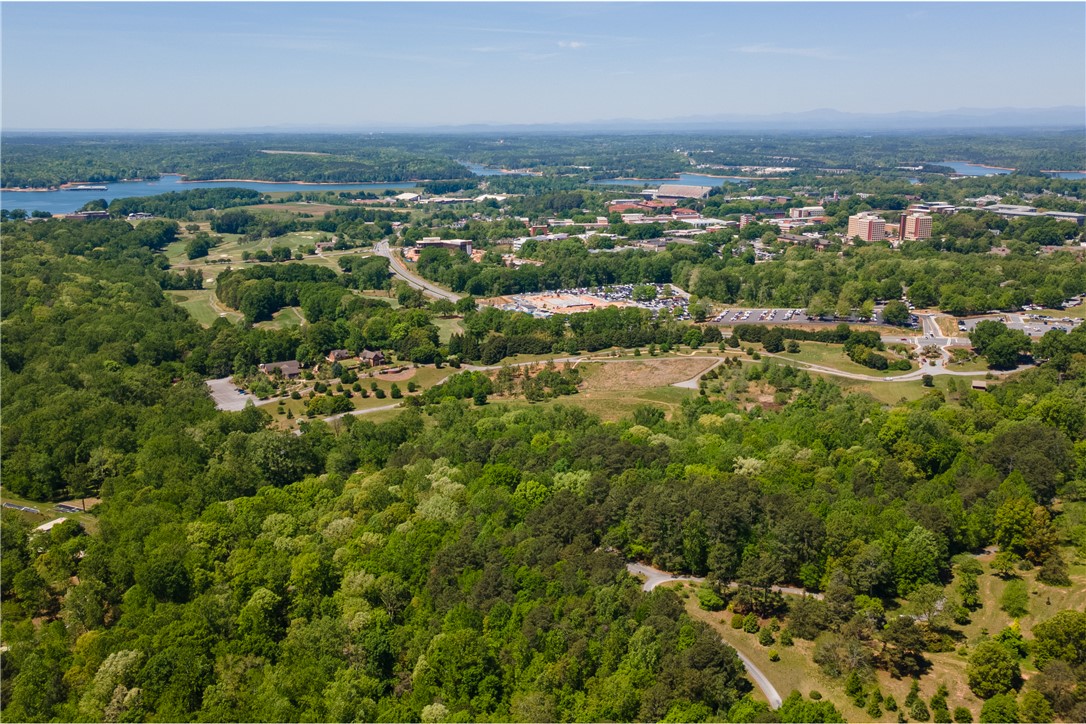 150 Ligon Street, Unit 2302 Clemson, SC 29631 - Photo 11 of 18 An aerial panorama reveals a vast, lush landscape with distant water and community amenities.