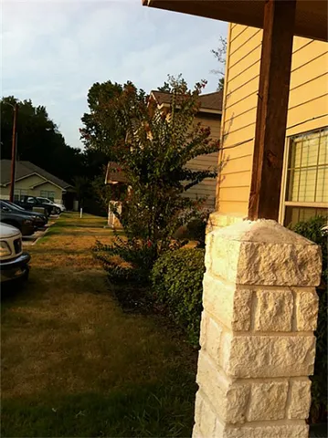 a view of backyard with mountain view