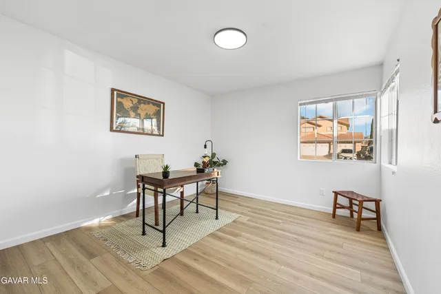 a view of a room with rack on the wall