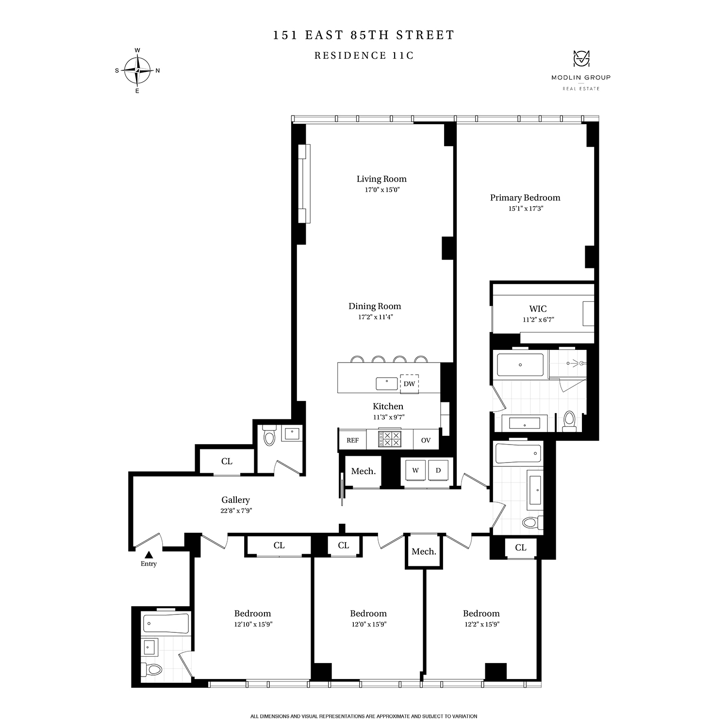 151 East 85th Street, Unit 11C Manhattan, NY 10028 - Photo 13 of 13 a picture of floor plan