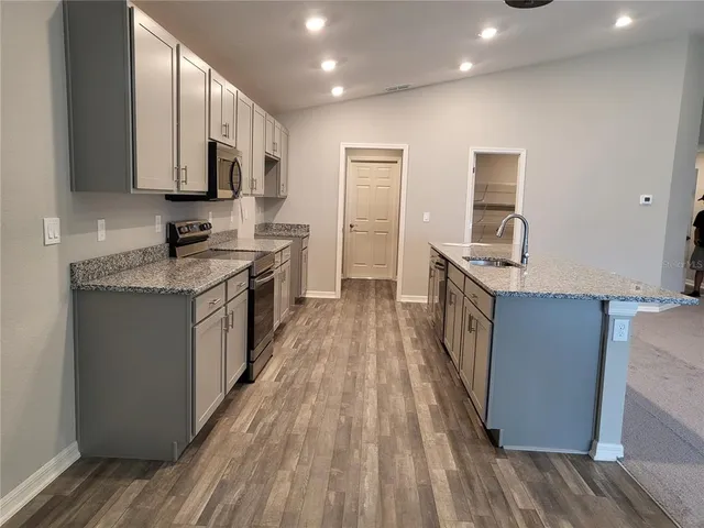 a view of a room with storage