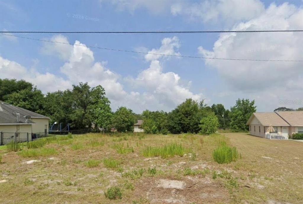 a view of a house with a yard and a large tree