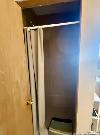 a bathroom with a shower