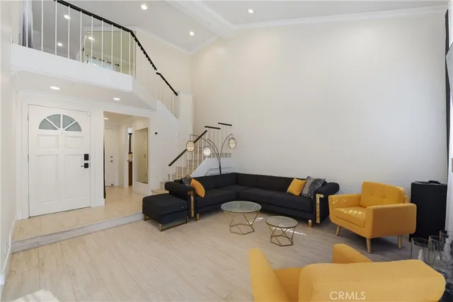 a living room with furniture