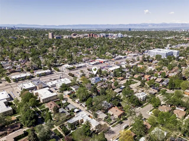 an aerial view of multiple house