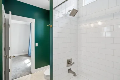 a bathroom with a shower