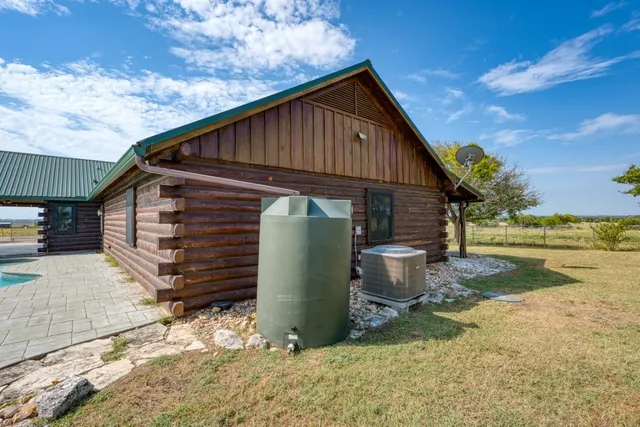 a view of backyard of house