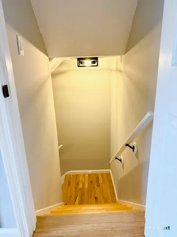 a view of a bathroom with a tub