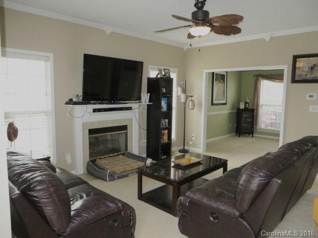 13412 Michael Lynn Road Charlotte, NC 28278 - Photo 3 of 16 a living room with furniture a flat screen tv and a fireplace