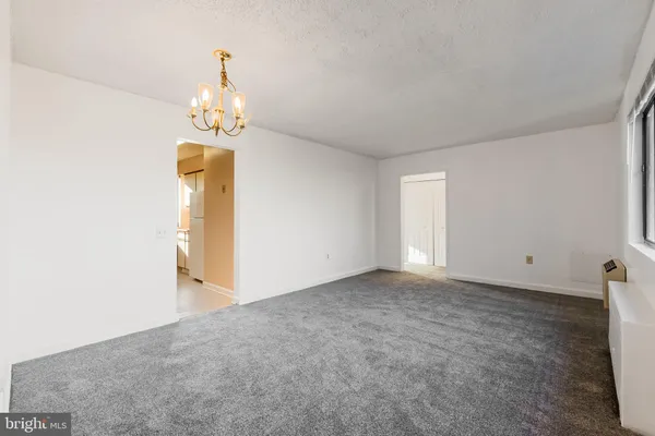 an empty room with an entryway