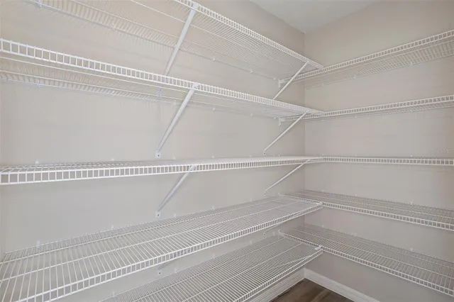 a view of a room with empty racks