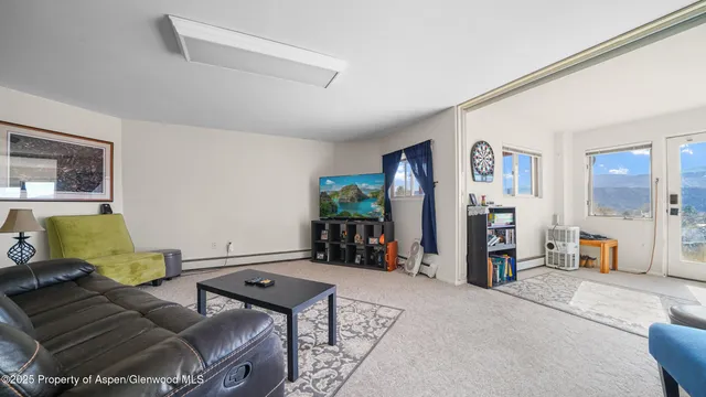 a living room with furniture