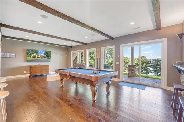 an aerial view of a house