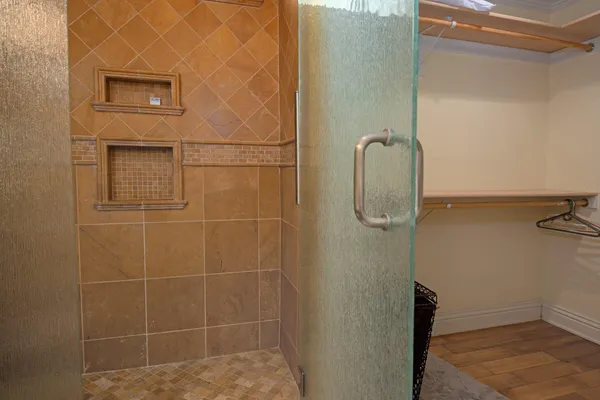 a bathroom with a shower