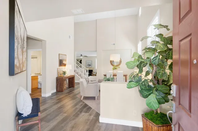 a living room with furniture