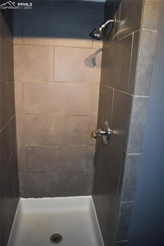 a view of balcony with wooden floor