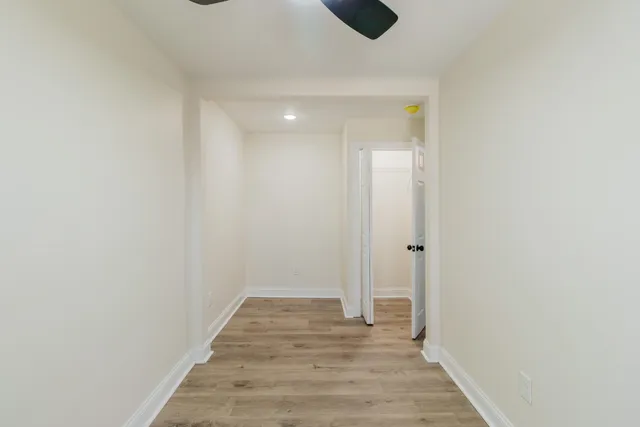 an empty room with a window