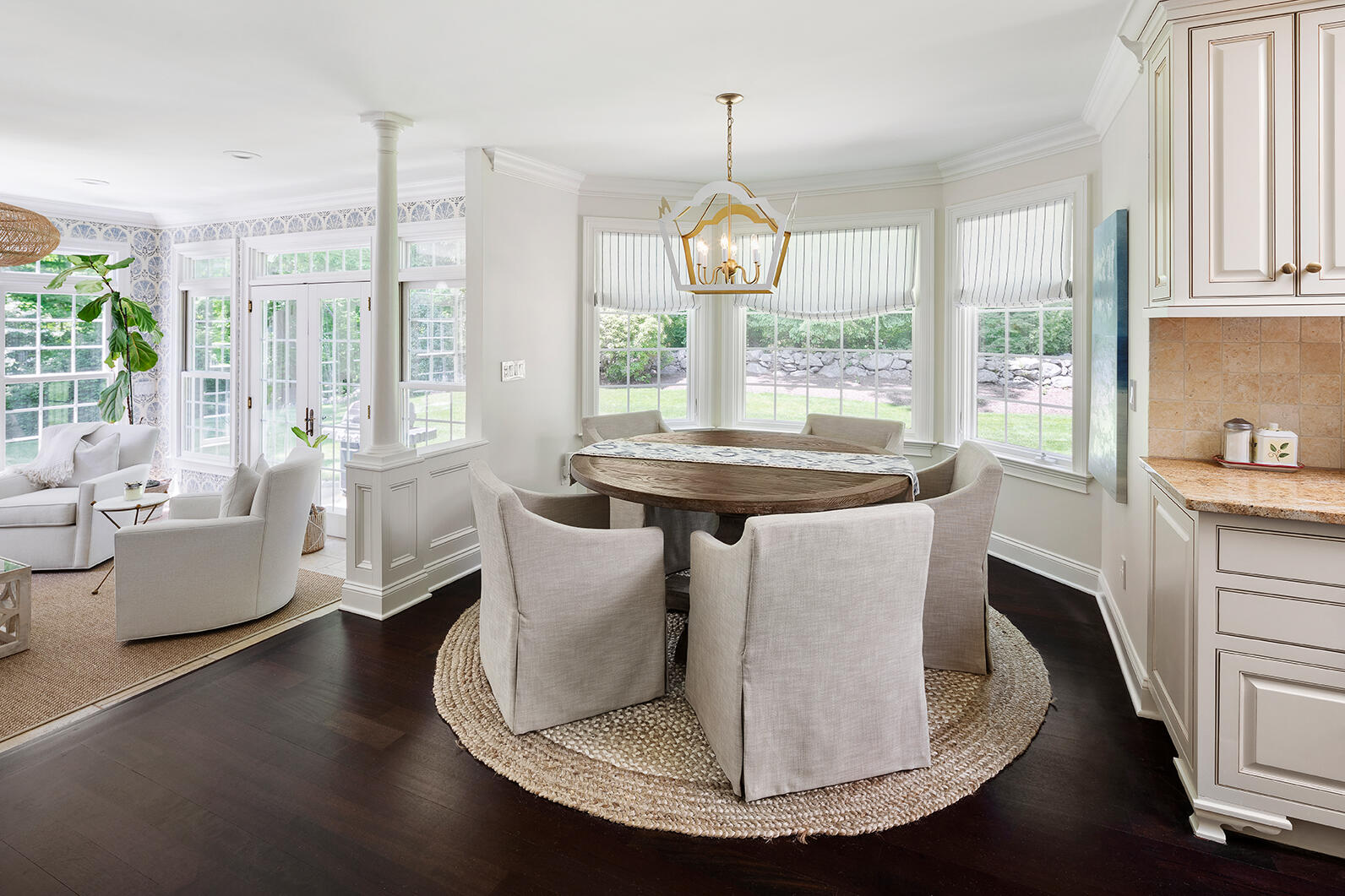 1 French Farm Road Norwalk, CT 06850 - Photo 14 of 33 a view of a dining room with furniture wooden floor and chandelier