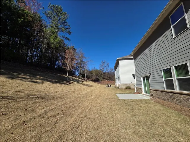 a view of backyard of house