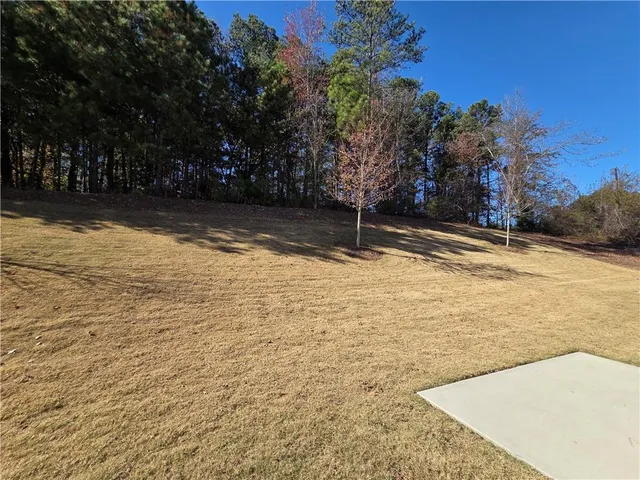 a view of a swimming pool with an outdoor space