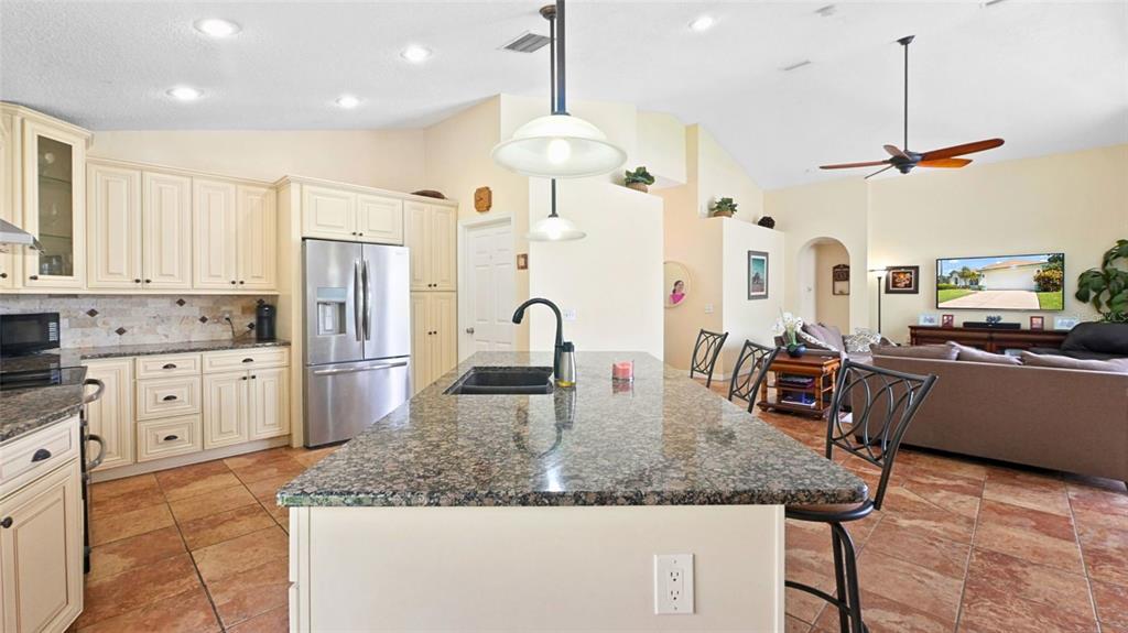3202 Fox Squirrel Lane Valrico, FL 33596 - Photo 12 of 48 a kitchen with stainless steel appliances granite countertop a stove top oven a refrigerator a sink and white cabinets