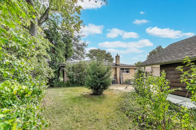 a view of backyard of house