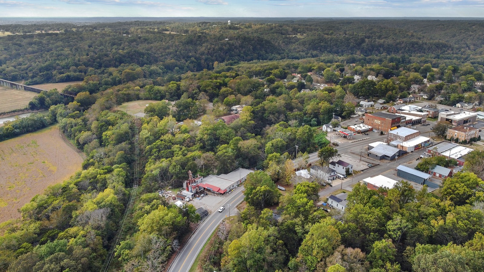 105 Webb Street Centerville, TN 37033 - Photo 14 of 35 an aerial view of a houses with a yard and lake view