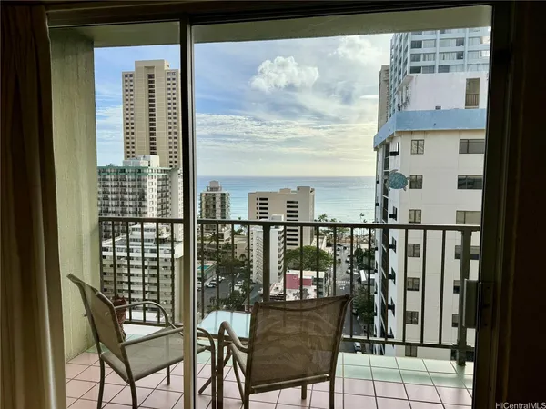 a view of a city with tall buildings