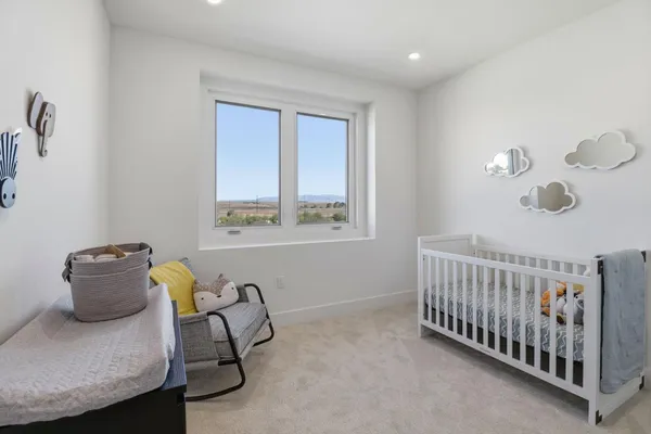 a bedroom with furniture and a window