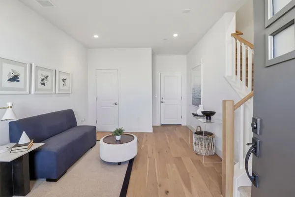 a living room with furniture