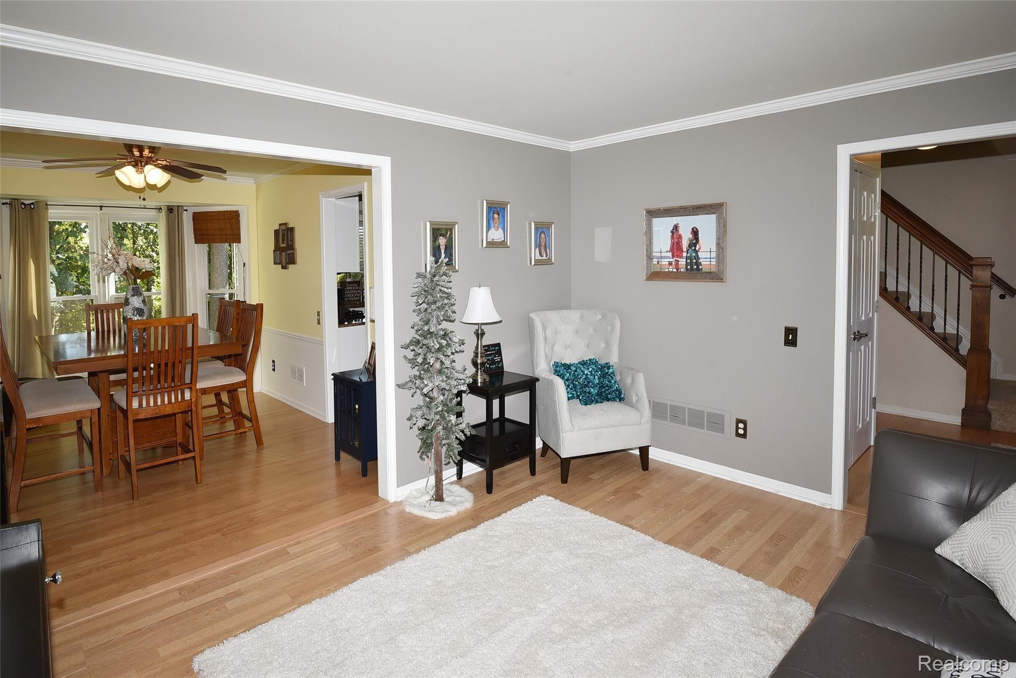Living Room opens to Dining Room