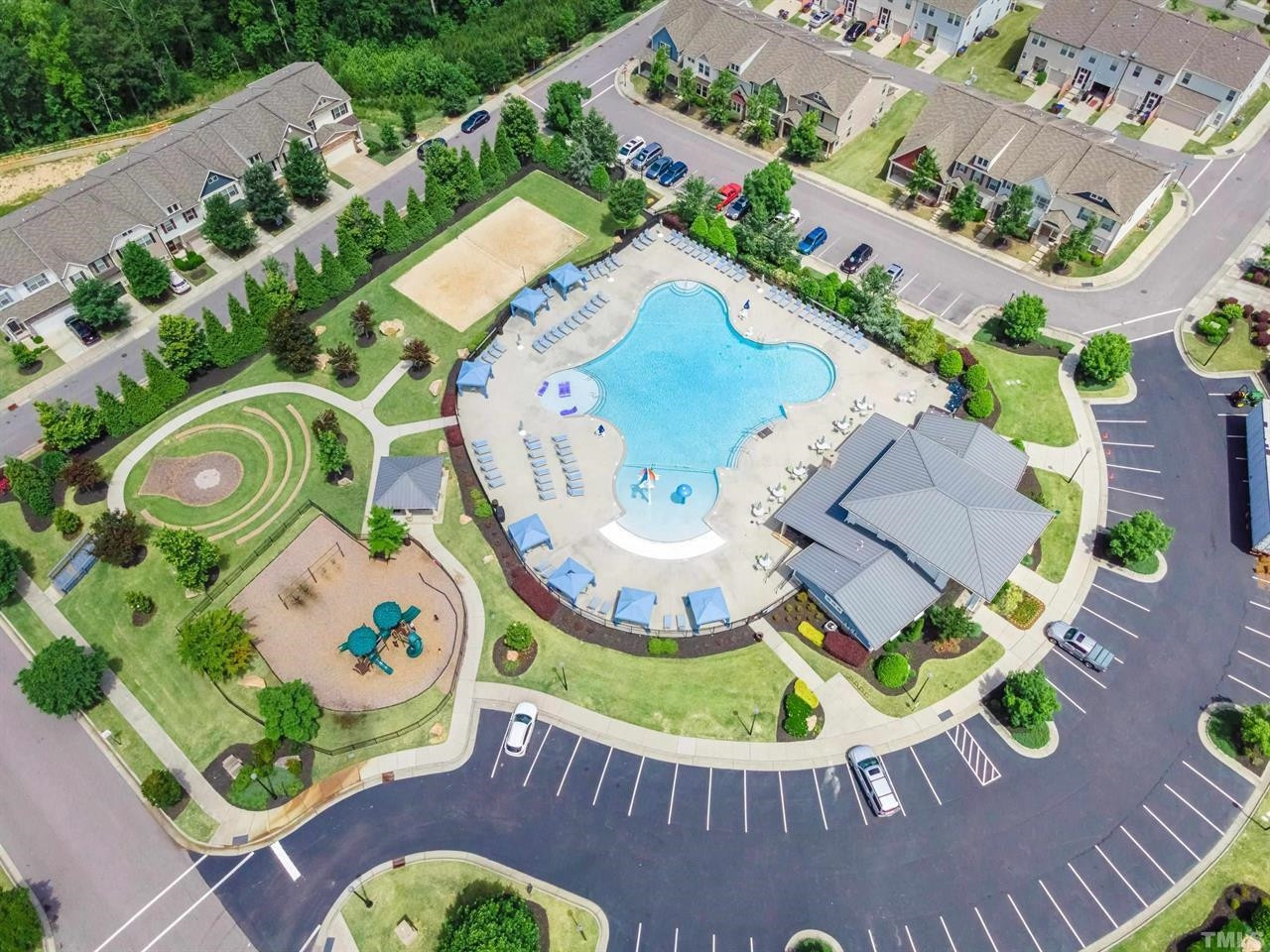 1002 Royal Mill Avenue Wake Forest, NC 27587 - Photo 45 of 51 an aerial view of a dining tables and chairs in a patio