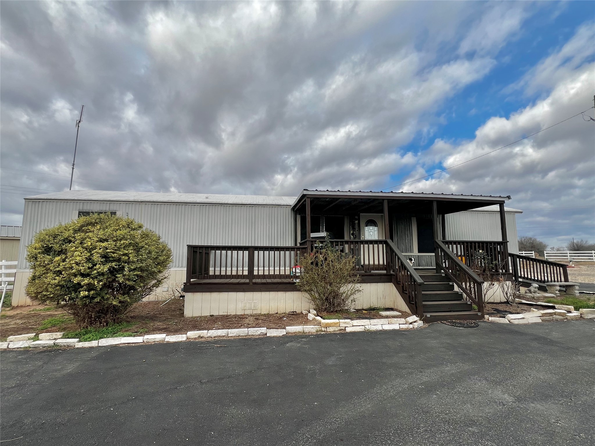a view of a house with a patio
