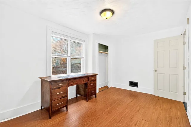 an empty room with window