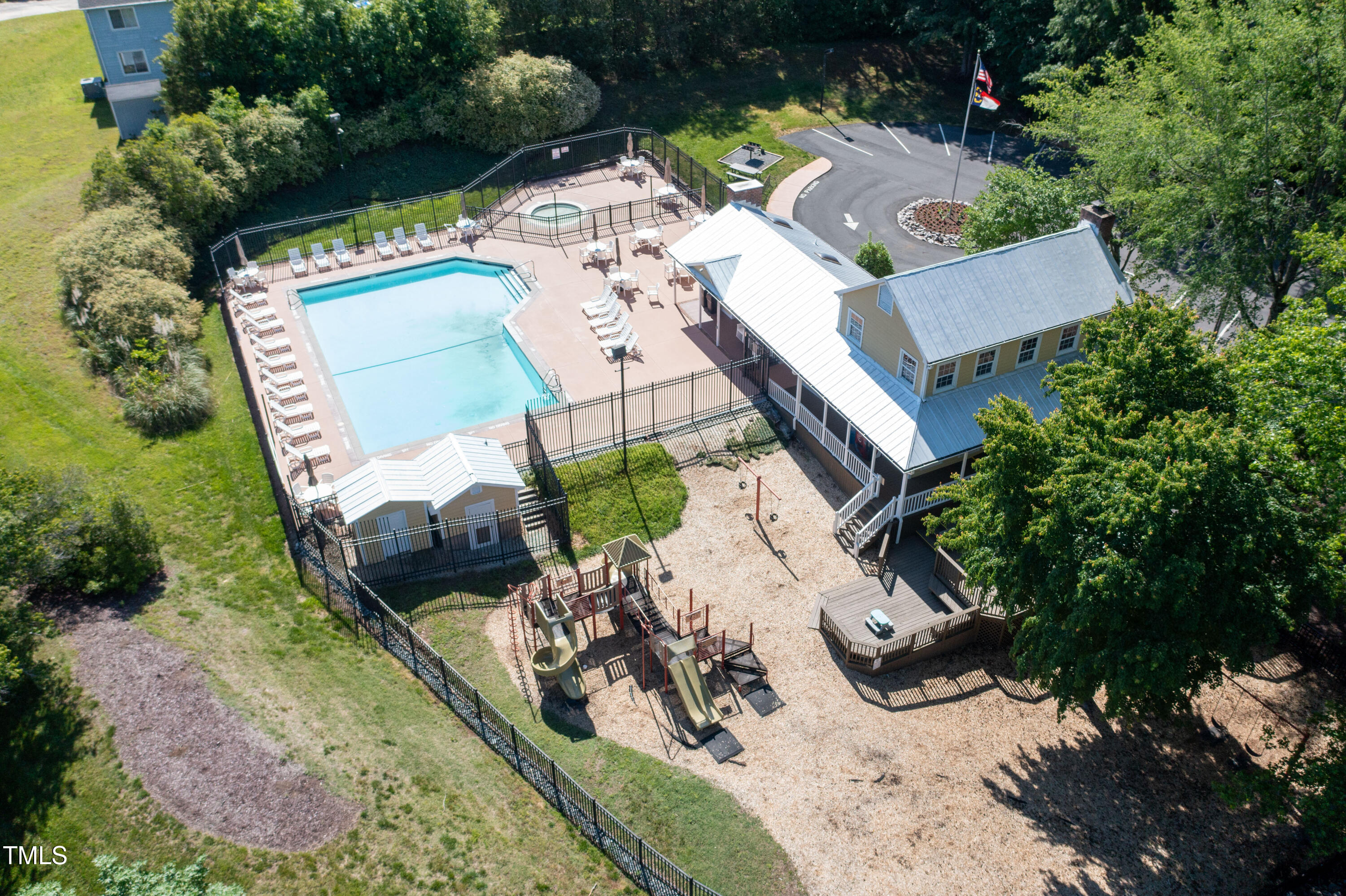 4711 Buttonbush Drive Durham, NC 27712 - Photo 37 of 43 an aerial view of a house with a yard and lake view