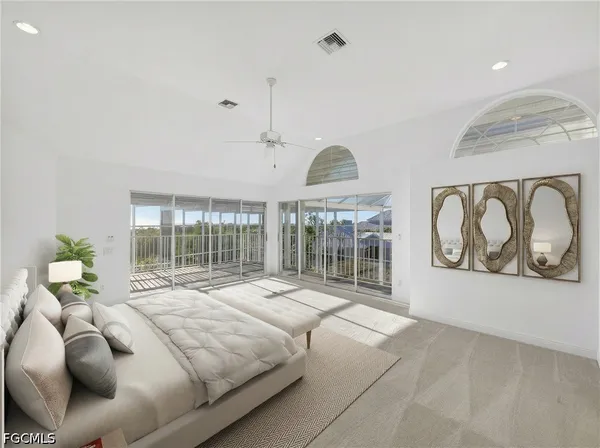 a view of a balcony with a potted plant