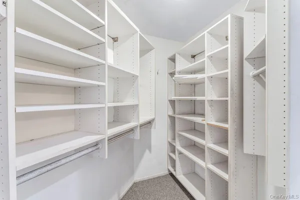 a view of an empty walk in closet